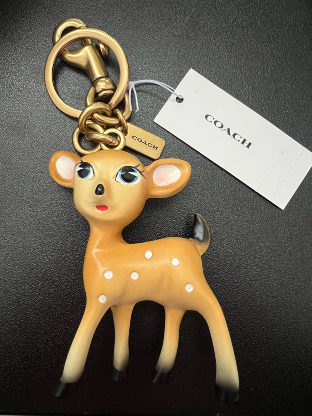 NWT Coach Deer Bag Charm (Key Ring and Dogleach Clip)